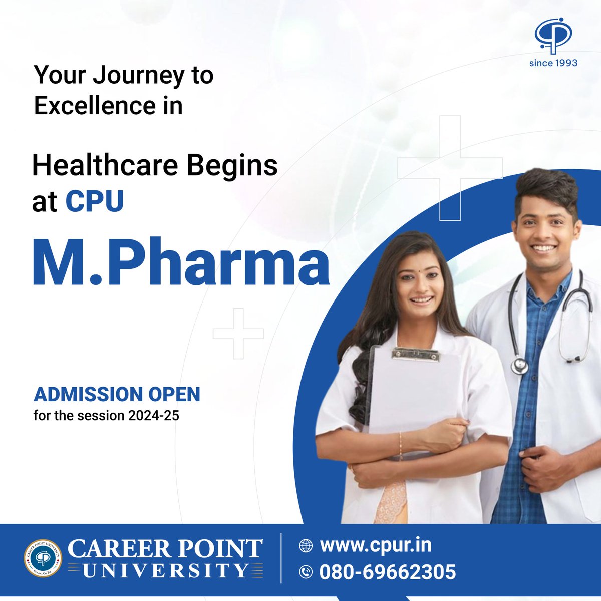 🎓 Enroll in our M.Pharma Program and take the first step towards a rewarding career in healthcare. 👩‍🔬

🎓📞 For inquiries, call us at 080-69662305.
👉🏻 Visit our website: shorturl.at/gOS26

#CareerPointUniversity #MPharma #HealthcareEducation  #FuturePharmacists #ApplyNow