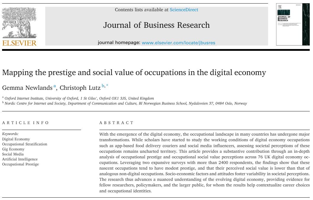 🔔 New week, new paper! @NewlandsGemma and I recently published an article in the Journal of Business Research we are very proud of 🤗 It is freely available here: doi.org/10.1016/j.jbus… Short 🧵below in the following tweets.