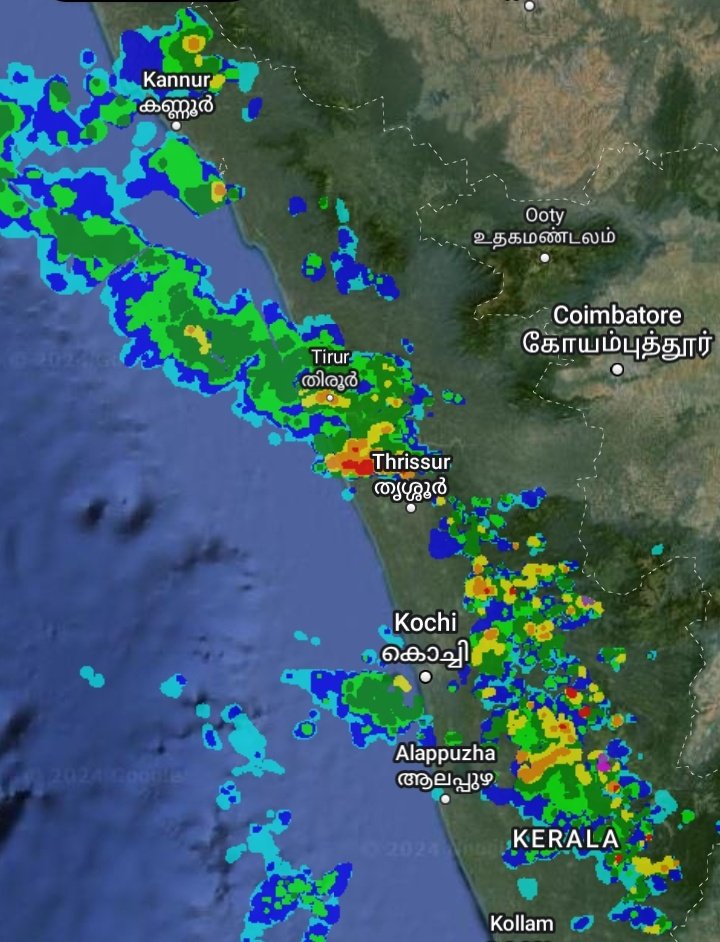 Light rainfall activity is building up over Mangaluru - Udupi coast while Rainfest continues over Kerala state #KarnatakaRains #KeralaRains