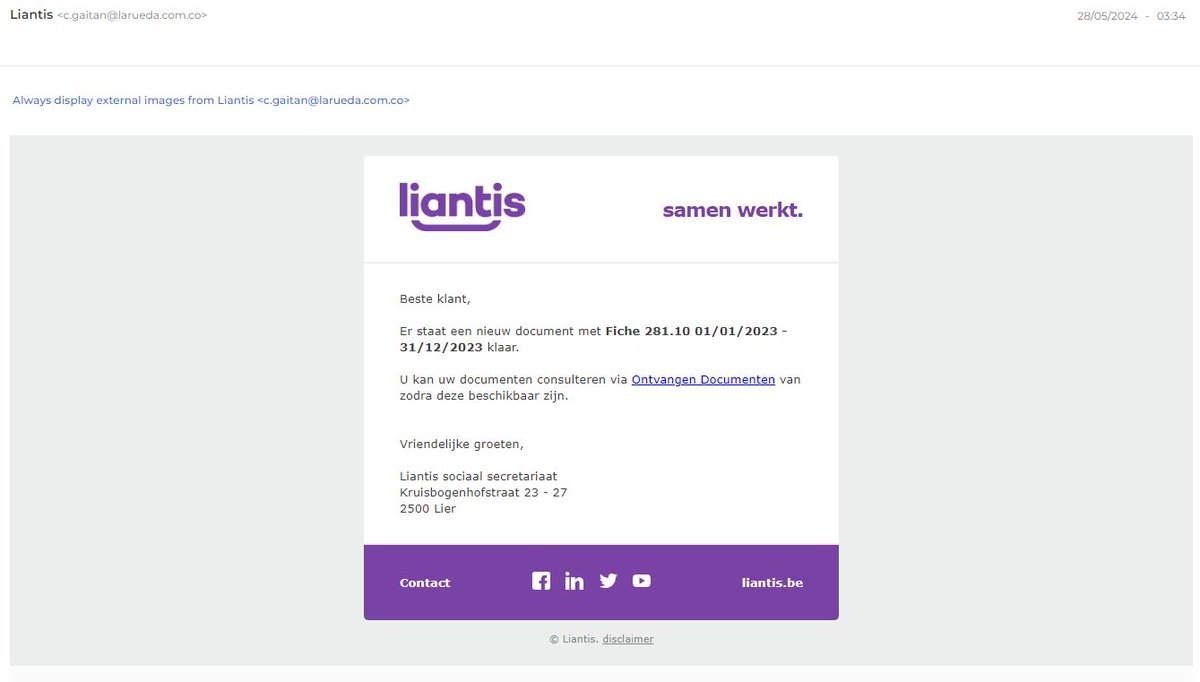 Phishing mail van de dag