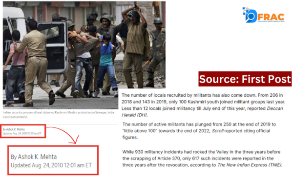 #FactCheck
Our investigations revealed the viral claim as misleading. Firstly the image is dated back to 2010.
Secondly, according to media reports, “The number of active militants has plunged from 250 at the end of 2019 to ‘little above 100’ towards the end of 2022, scroll