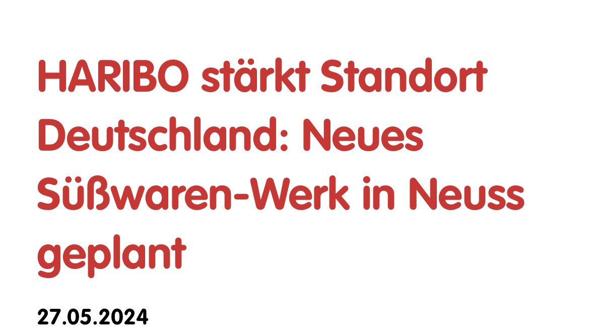 Investitionen von rund 300 Mio. Euro & die Schaffung von etwa 100 neuen Arbeitsplätzen am Standort #Neuss: Die Ankündigung von #Haribo versüßt einer Wirtschaftsministerin definitiv den Wochenbeginn. Und die Pläne zeigen: #NRW ist &  bleibt place to be für Zukunftsinvestitionen.