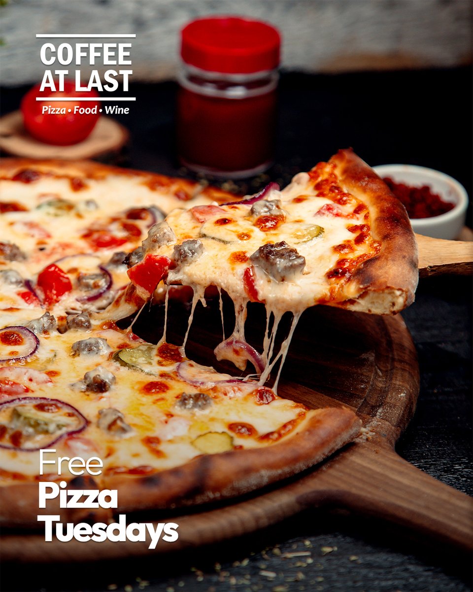 Order a Large pizza of your choice, and get a Medium of the same choice on top. It's Buy One, Get One FREE every Tuesday. Visit the restaurants to order or Call
0757252771, 0783639881 (Munyonyo) & 0758263333, 0783860263 (Makindye)
#coffeeatlastug #buyonegetonefree #FreePizza