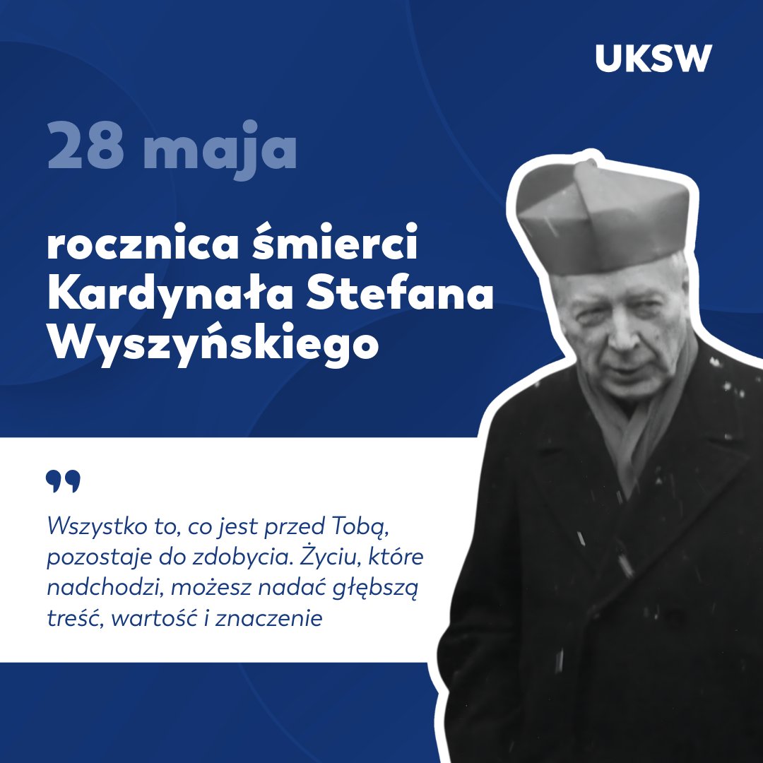 28 maja 1981 roku zmarł kard. Stefan #Wyszyński

Rocznica śmierci Prymasa Tysiąclecia, a od beatyfikacji także Jego liturgiczne wspomnienie, wyznacza coroczne obchody święta #UKSW💙