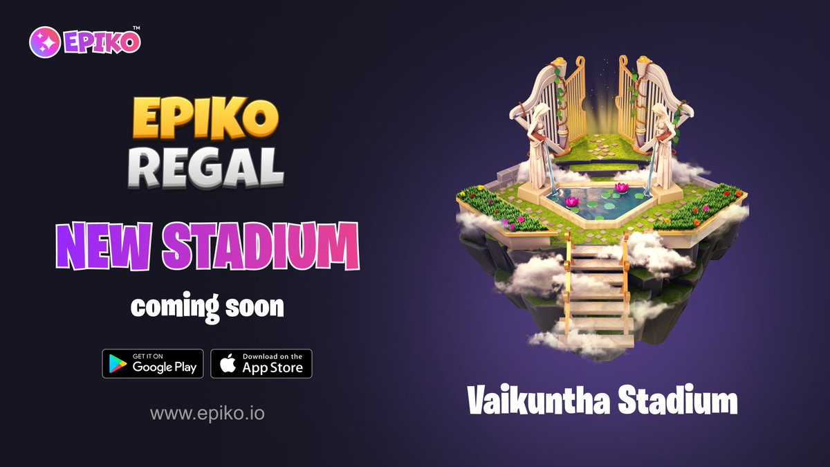 Vaikuntha Stadium: Inspired by the heavenly abode, Vaikuntha Stadium features celestial towers, divine gardens, and a serene atmosphere. The battleground reflects the tranquility of a divine realm. Stay tuned! A new stadium in @epikoregal✨is coming soon. For daily updates,