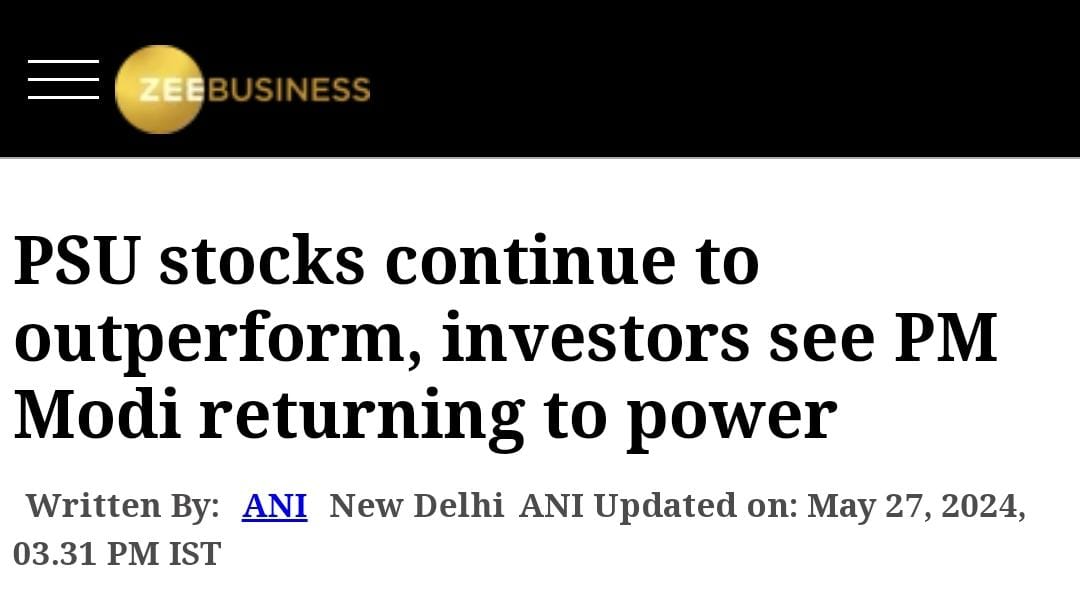 ▶️ Unprecedented in Indian market history: state-owned firms outshine private players under PM Modi's leadership. 📈 #TransformingIndia
▶️ When government works, the nation thrives!
PM Shri Narendra Modi's vision yields tangible results for India's progress. 🇮🇳 #LeadershipMatters