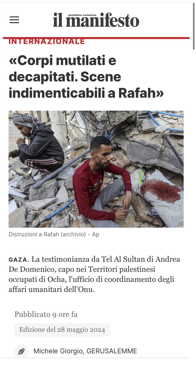 Parlavano tanto di bambini decapitati perché loro sono capaci non solo di pensarlo ma anche di farlo.
Come sono capaci di qualsiasi abominio.
E infatti l’hanno fatto, loro.
#IsraelIsATerroristState‌ 
#Genocidalisrael 
#IsraelMustBeDismantled 
#Dismantle_israel_Now