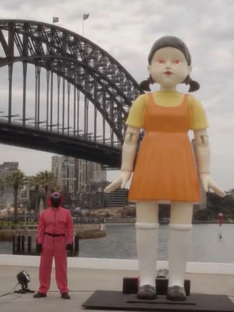 Ms Hughes has led some pretty memorable Netflix activations in Sydney in her role as a marketing manager. Most notably the giant Squid Games doll at Circular Quay and the Stranger Things portal at Bondi Beach.