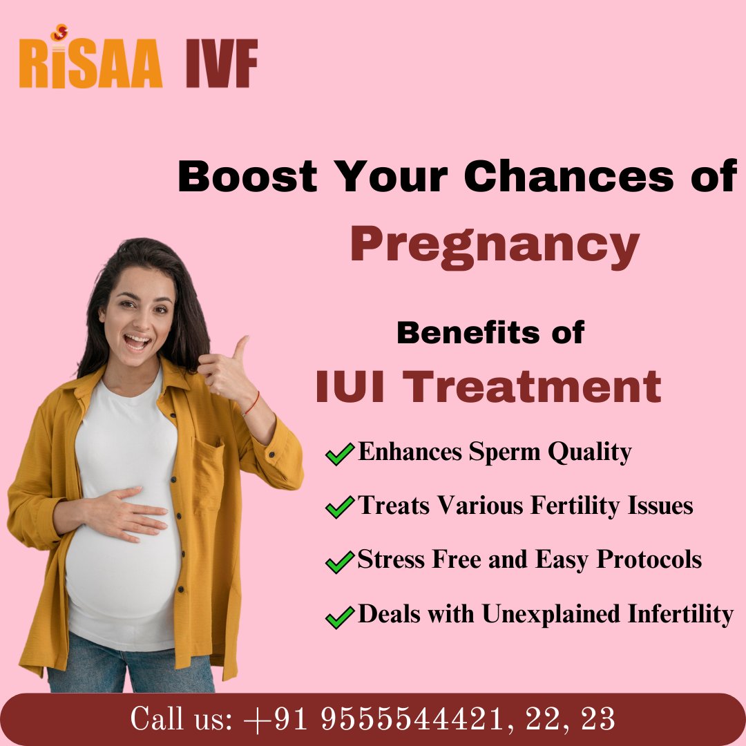 Boost your chances of pregnancy with IUI treatment! 🌟 Experience the numerous benefits: enhanced fertility, minimally invasive, and affordable.   

Begin your journey to parenthood today!     

Contact Us:  
+91 9555544423 /21 /22  
Visit Us: risaaivf.com