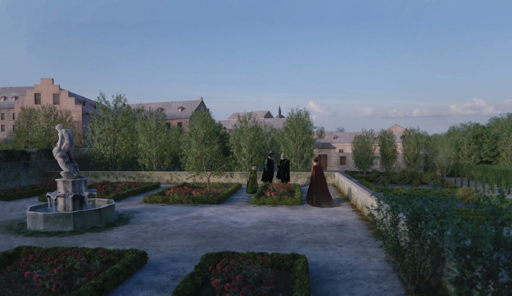 Disfrutando de las reconstrucciones de jardines presentadas en el último libro de <a href="/fest_digital/">FEST-digital</a> "Jardinería histórica y metáfora virtual", en el que se utilizan pinturas de época: la Ofrenda a Flora para el jardín del II conde de Solre y la vista de Pollok House para el de Lerma.