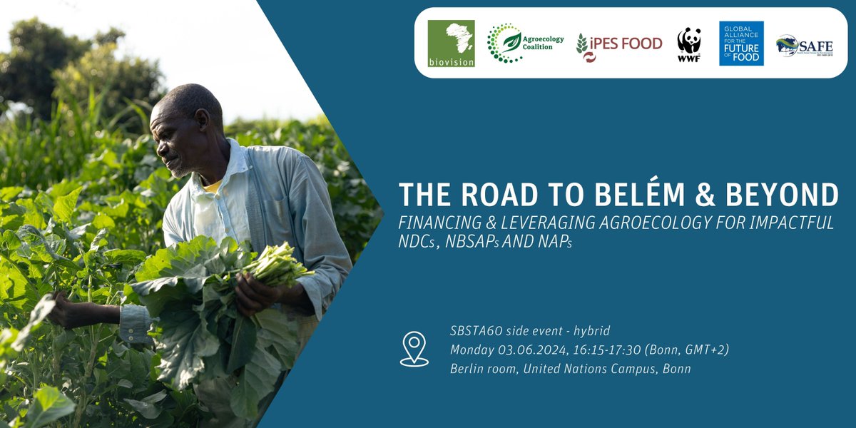 📣 Are you joining our side event next week? Come along or join online to discuss the Road to Belem and beyond: financing and leveraging #agroecology . 👉 Find out more and register: buff.ly/3WUOQRf @FutureForAll @IPESfood @WWF @futureoffoodorg