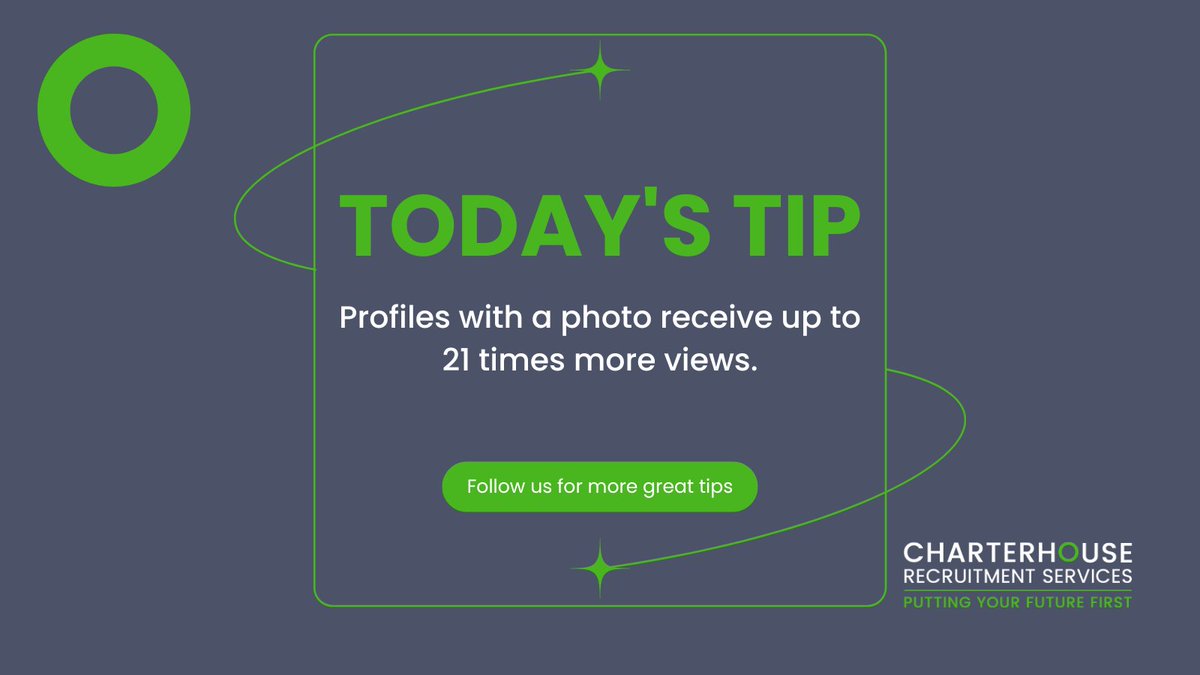 #TUESDAYTIP 👍

Your LinkedIn profile is your 24/7 digital CV. Make sure it’s complete!

Need help? charterhouserecruitment.co.uk

#recruiter #chesterrecruiter #yorkrecruiter #chesterjobs #yorkjobs #recruitmentagency #jobsearch #jobopportunities #hiring #hirewithus #tempstaffing