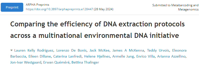 Comparing DNA extraction methods across four international laboratories reveals significant variability in efficiency, highlighting the need for standardised protocols in multinational #eDNA #biodiversity projects. 

doi.org/10.3897/arphap…