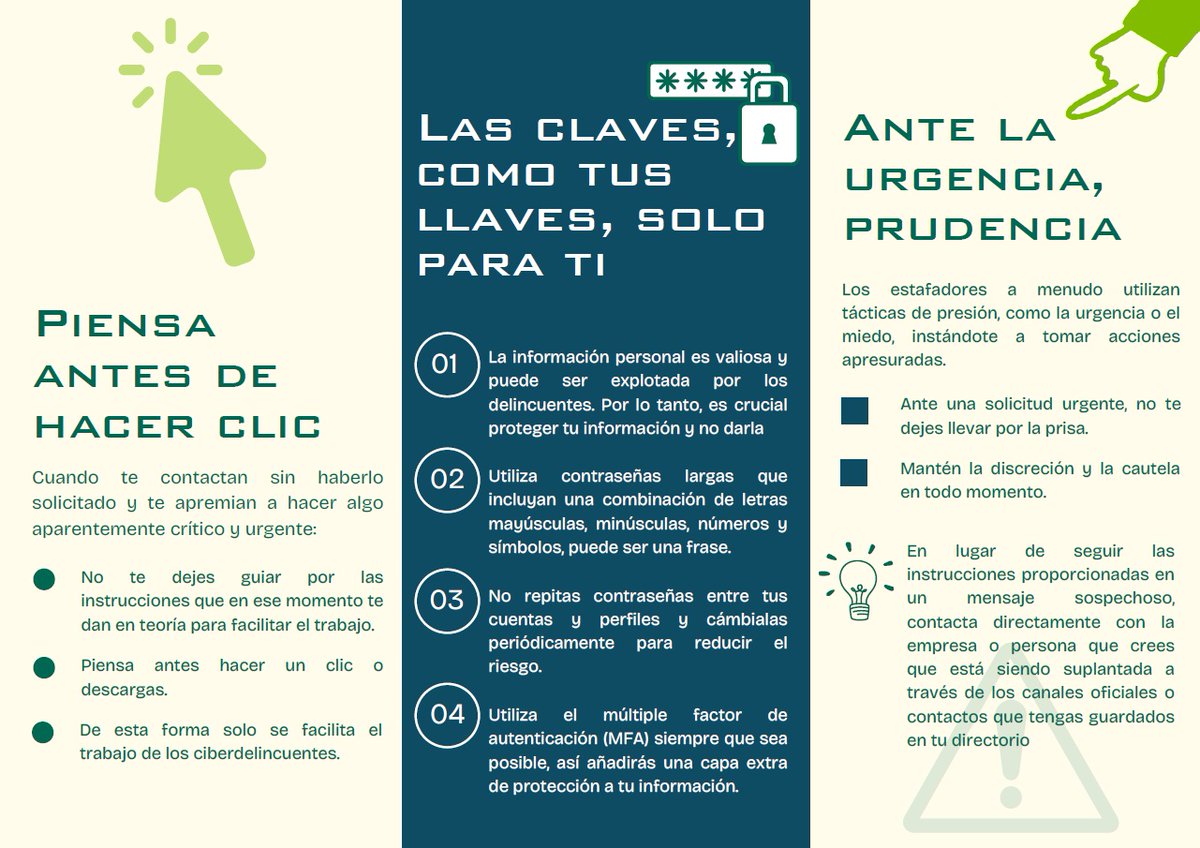 policia's tweet image. Se hacen pasar por tu #banco para que les facilites tus datos

Te piden que lo hagas rápido... 🚨 Ante la #urgencia 👉 #Prudencia ✋

➡Contrasta la información siempre 
➡ Piensa antes de hacer click en cualquier enlace 

@Aebanca @sectorceca @ASNEF_ @INCIBE @guardiacivil #Unacc