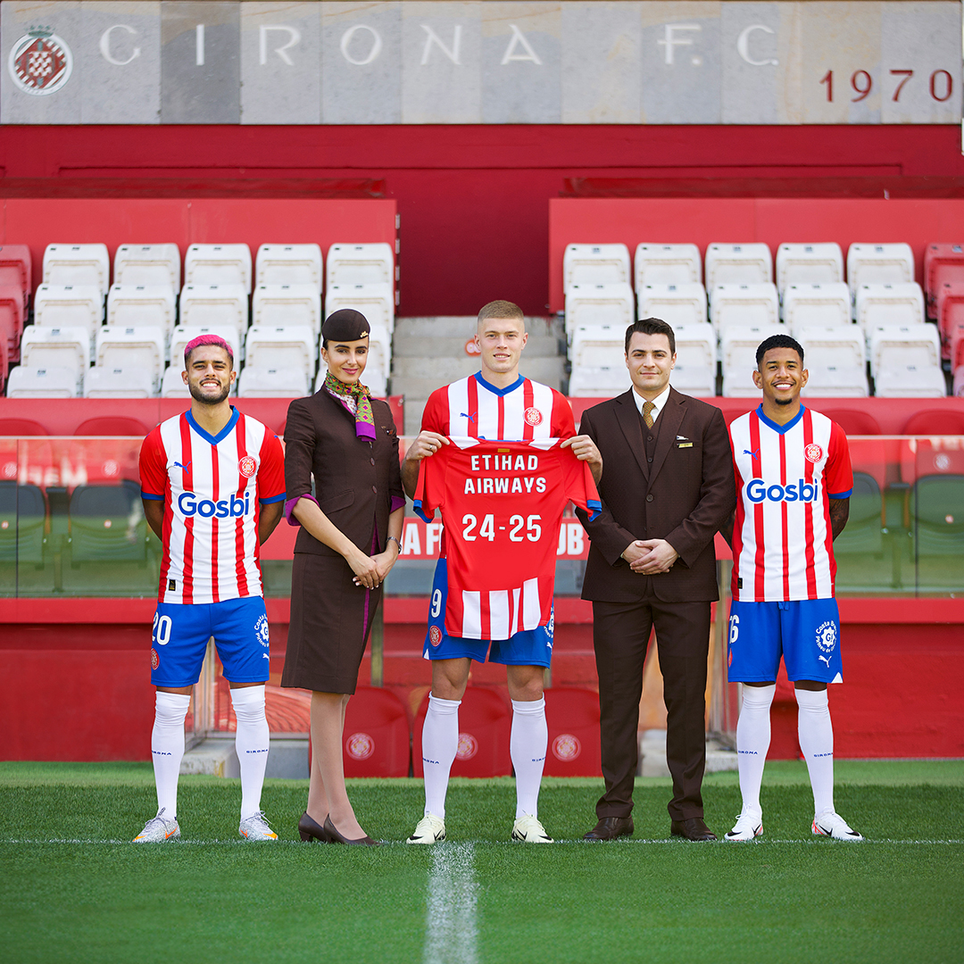 Hola Girona! We're teaming up with @GironaFC to reach new heights together ⚽️✈️ #Etihad #GironaFC