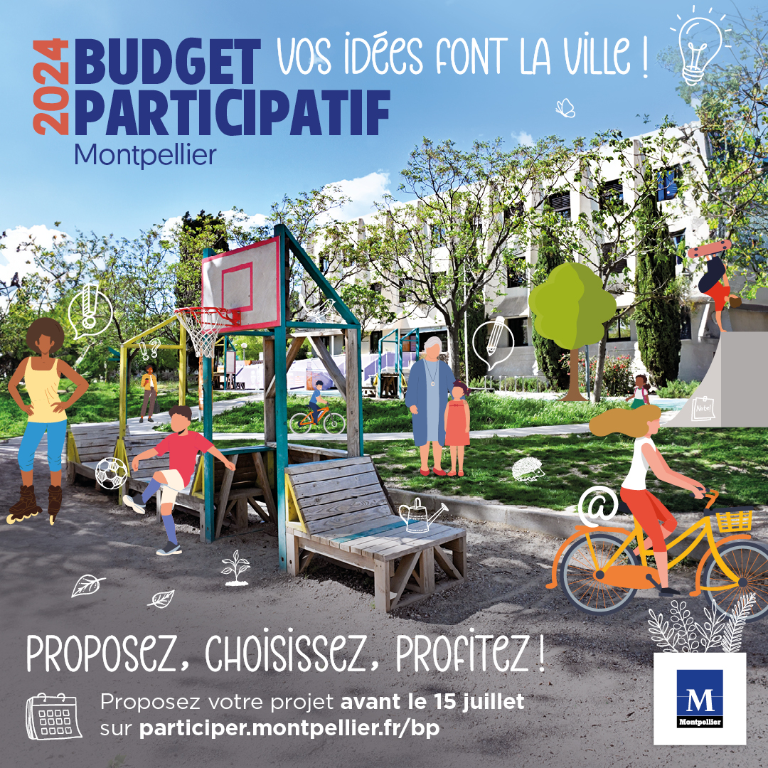 Vous avez un projet pour rendre votre ville ou votre quartier encore plus agréable ? 🤔 ➡ La Ville de Montpellier peut le financer ! ℹ Jusqu'au 15 juillet, déposez votre projet en ligne en décrivant ses objectifs et besoins. En savoir plus 👉participer.montpellier.fr/bp