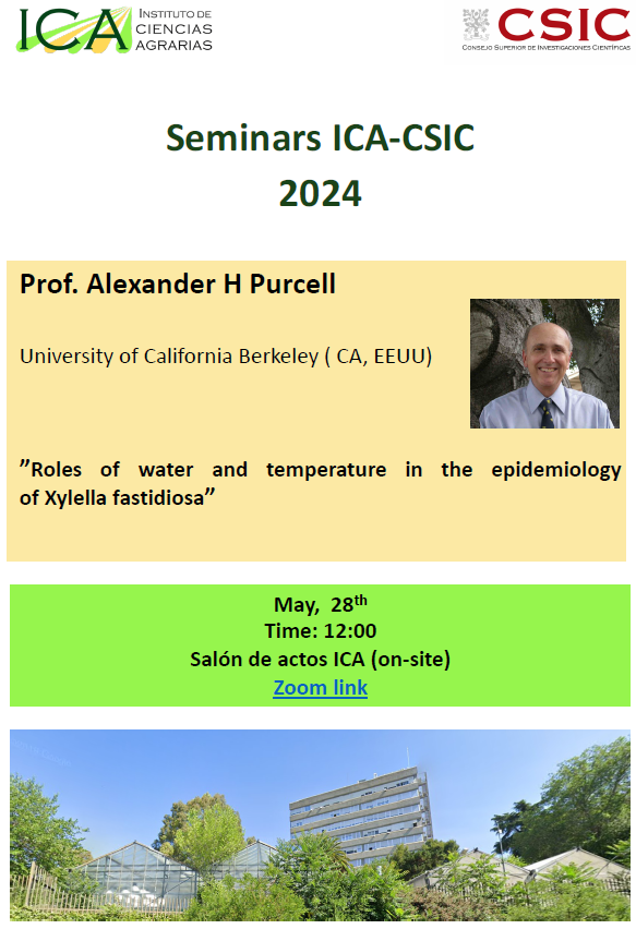 🌿Mark your calendars for the upcoming #XylellaSeminar on 'The roles of water and temperature in the epidemiology of Xylella fastidiosa'💧🌡️🦠
🗓️ Date: May 28th  
🕕 Time: 12:00 CEST 
📩 For more info: xylella.seminars.bexyl@ias.csic.es
@EFSA_EU @CSIC @AuburnU @BexylP #Webinar