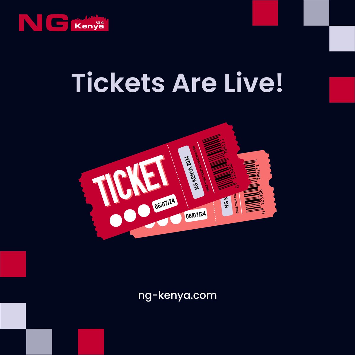 Tickets to NG Kenya 2024 are officially LIVE! We have 3 tier tickets:
🎫 Regular Ticket
🎟️ The Bishop Ticket
👥 Group Ticket
Don't just attend, experience it🅰️🧑🏿‍💻👨🏿‍💻
Grab yours today at ng-kenya[.]com👇🏿
#NGKenya #AngularKenya #NGKenya2024 #Angular