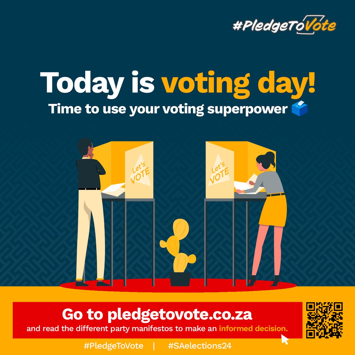 pledgetovotesa's tweet photo. Today is voting day! 

Time to use your voting superpower 

🗳️ #PledgeToVote https://t.co/heFGYbBPp7