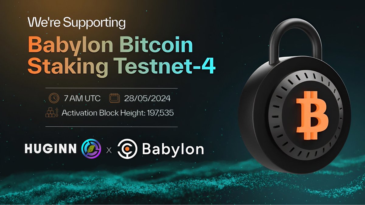 ⚙️ We're thrilled to join the Babylon Bitcoin Staking Testnet-4!

💫 @babylon_chain's self-custodial Bitcoin staking protocol leverages Bitcoin’s $1 trillion+ idle capital to secure PoS systems.

❇️ No bridging, no wrapping, rapid unbonding!

Let’s do this! 
#BTCStaking #Babylon