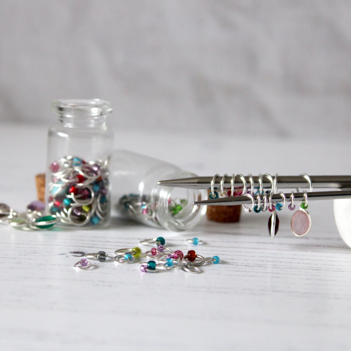 Here's my finished collection of stitch markers! I've already managed to lose one by flicking it off the end of my needle in the car where it was never seen again - which is why I need to top my supply up regularly!

#StitchMarkers #LizCorkeKnits