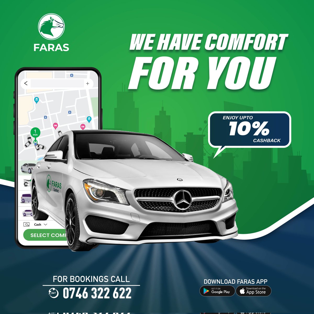 Choose @farasKenya for an eco-friendly travel option. We offer vehicles with lower emissions, contributing to a cleaner and greener environment. #FarasIsForYou