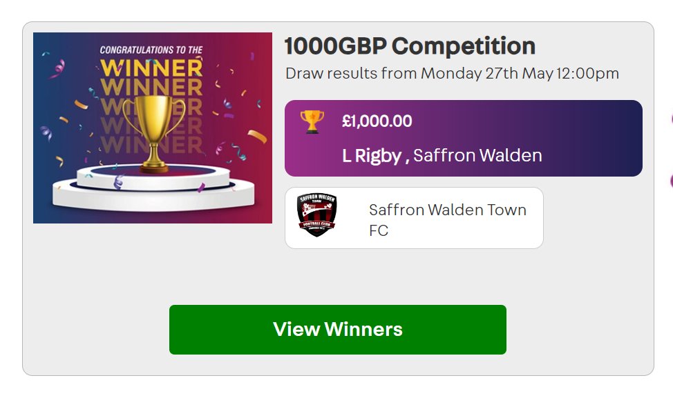 And that's two weeks in a row that @swtfc_fans have claimed the Jackpot on the £1000 competition at #1000GBP! Congratulations to The Blood! #NonLeague #NonLeagueFootball #Football #FootballQuiz #Quiz #Competition #WinCash