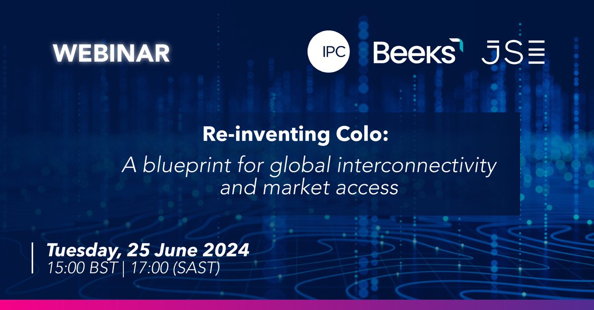BeeksGroup's tweet photo. Join us for an exclusive webinar on 25 June! Discover how @BeeksGroup, @IPC_Systems_Inc, & @JSE_Group are transforming market access for efficient #capitalmarkets connectivity. #PoweredbyBeeks
Don't miss out on insights from industry leaders! Register now:https://t.co/NPalsO18Zb https://t.co/zAT82lbzW5