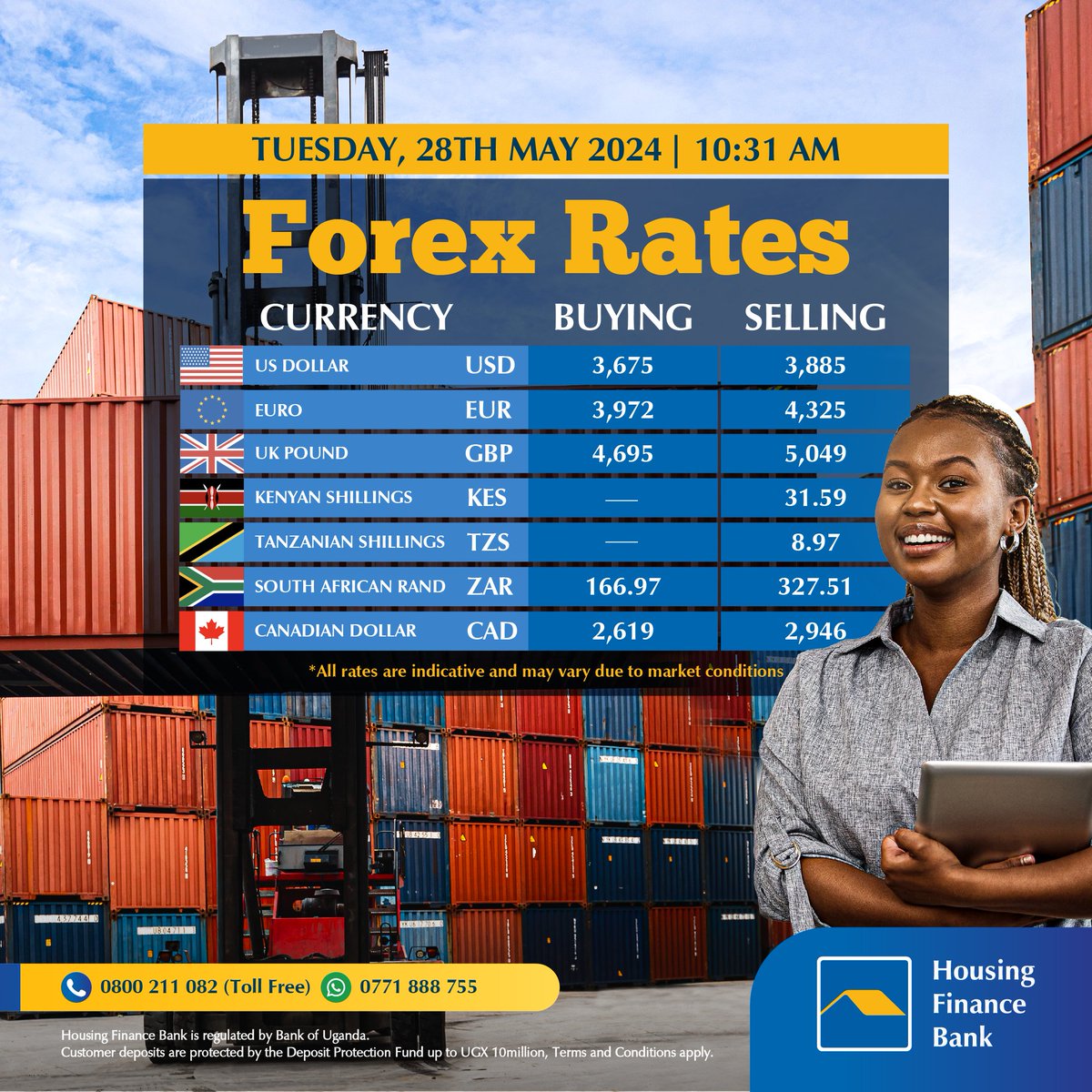 Stay updated on Forex rates with #HFBForexExchangeRates. Visit any of our branches and transact easily. Forex rates may differ due to changes in market conditions. #WeMakeItEasy