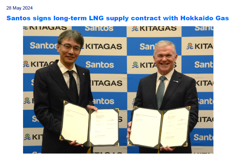 Japan buys (a little) more LNG from Australia amid a wider energy security push 🇯🇵🤝🇦🇺 🤝 Hokkaido Gas agreed to purchase 0.4 million tons/year of LNG from Santos for 10 years starting in 2027 📈 The utility expects gas demand to increase as it eyes carbon-neutrality in 2050