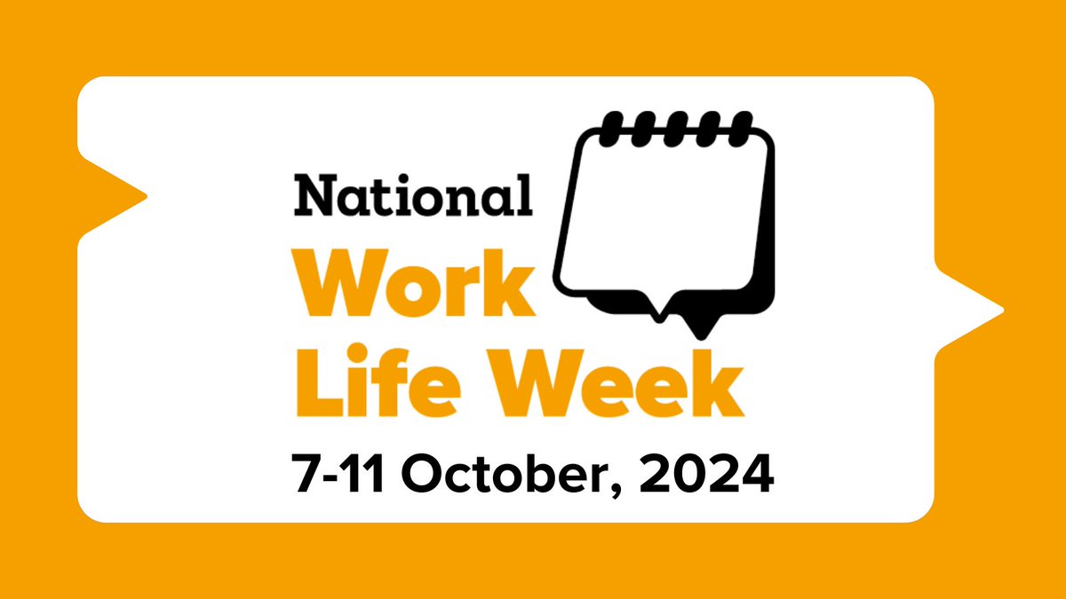 A date for your diaries! National #WorkLifeWeek will be taking place 7-11 October 2024. Did you take part last year? We'd love to hear from you - loom.ly/Tkeq8vg