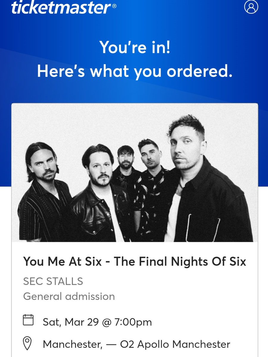 redstar1987's tweet photo. After a stressful 20 mins, managed to get my tickets 🖤 @youmeatsix https://t.co/1MkYNqItdp