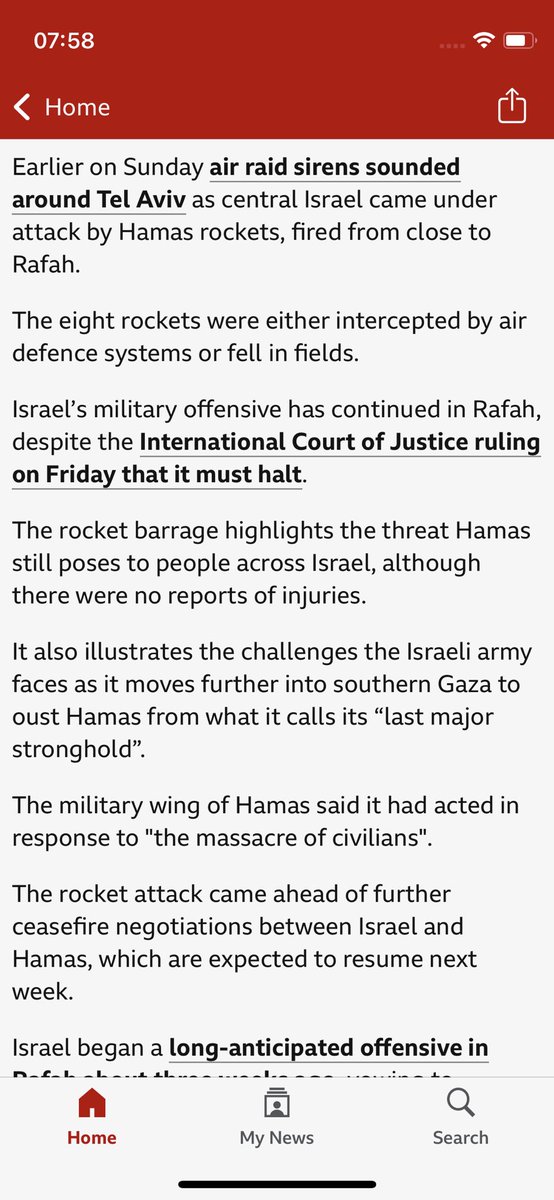 Next they provide a justifying framing for Israel’s horrific attack, referring to a ‘precise air strike’, with a full 15 paragraphs before any mention of the ICJ’s ruling that Israel must halt its offensive on Rafah.