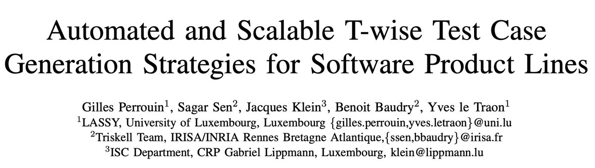 Gilles Perrouin (@gperrouin) on Twitter photo Wow! Our <a href="/icstconference/">ICST</a> 2010 paper received the <a href="/splcconf/">SPLC 2025</a> 2024 Most Influential Paper award!
Many thanks to my co-authors <a href="/myoceansen/">Sagar Sen</a>, <a href="/JacquesKlein14/">Jacques Klein</a>, <a href="/benoitbaudry/">benoit baudry</a>, <a href="/YvesLeTraon/">Yves Le Traon</a>, the award committee, and the nominators!
cc <a href="/UNamurCSFaculty/">UNamur - Faculté d'Informatique</a> <a href="/NADI_institute/">NADI - Namur Digital Institute <a href="/UNamur/">UNamur</a> 🎓</a> <a href="/frsFNRS/">F.R.S.-FNRS</a> @UNamur Wow! Our <a href="/icstconference/">ICST</a> 2010 paper received the <a href="/splcconf/">SPLC 2025</a> 2024 Most Influential Paper award!
Many thanks to my co-authors <a href="/myoceansen/">Sagar Sen</a>, <a href="/JacquesKlein14/">Jacques Klein</a>, <a href="/benoitbaudry/">benoit baudry</a>, <a href="/YvesLeTraon/">Yves Le Traon</a>, the award committee, and the nominators!
cc <a href="/UNamurCSFaculty/">UNamur - Faculté d'Informatique</a> <a href="/NADI_institute/">NADI - Namur Digital Institute <a href="/UNamur/">UNamur</a> 🎓</a> <a href="/frsFNRS/">F.R.S.-FNRS</a> @UNamur