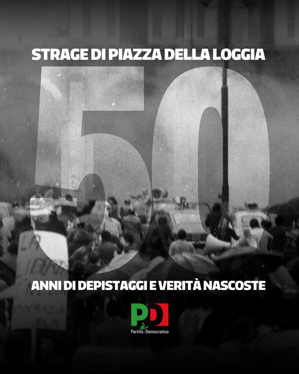 50 anni fa la strage di Piazza della Loggia. Lo scoppio di una bomba, durante la manifestazione antifascista causò la morte di 8 persone e il ferimento di altre 104. Un vile attentato fascista, un attacco alle forze democratiche per cui continuiamo a chiedere giustizia e verità.