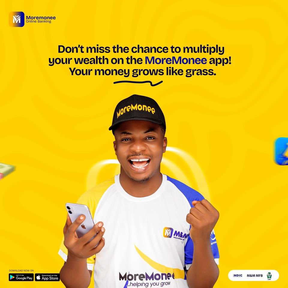 Proud to announce that I’m the latest brand ambassador for the most amazing online Microfinance bank @moremonee. 
With Moremonee online banking, financial freedom is guaranteed. 

Download the app on playstore/Appstore to enjoy all amazing benefits now !