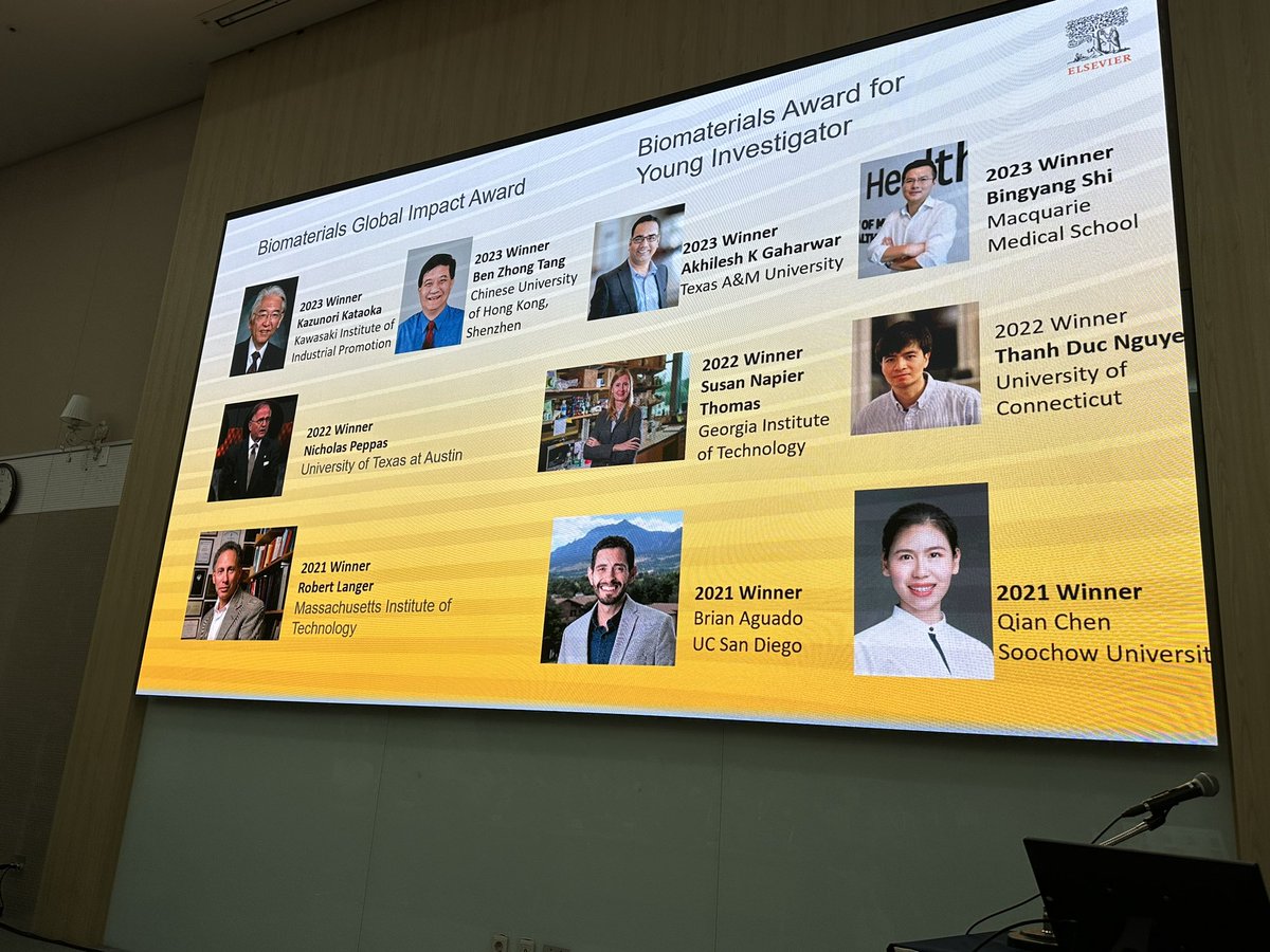 NPeppas's tweet image. This afternoon Tony Mikos and @khademh Ali Khademhosseini received the Biomaterials Global Impact Awards from “Biomaterials”. Doubly happy I am!