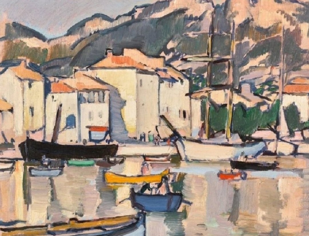 Situated between Marseille and Toulon, Cassis was Samuel Peploe’s first experience of the Mediterranean. In 1913, he gave up his Paris studio and travelled to the South of France: ‘I had grown tired of the north of France; I wanted more sun, more colour; I wanted Cassis.'