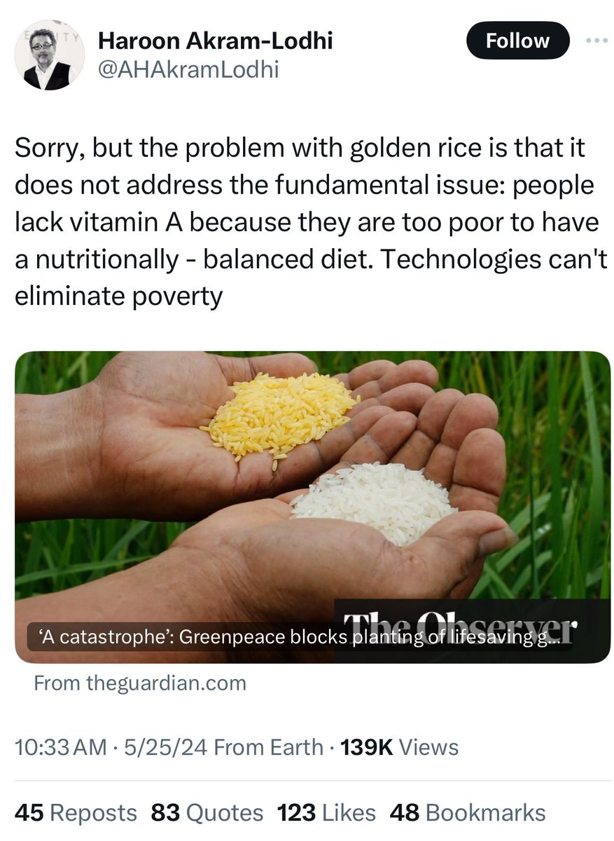 I know it's dunking on a dead horse but... if the fundamental issue is that people are too poor to have a nutritionally balanced diet, &amp; a product is invented that makes a nutritionally balanced diet affordable &amp; accessible, then that literally does address the fundamental issue