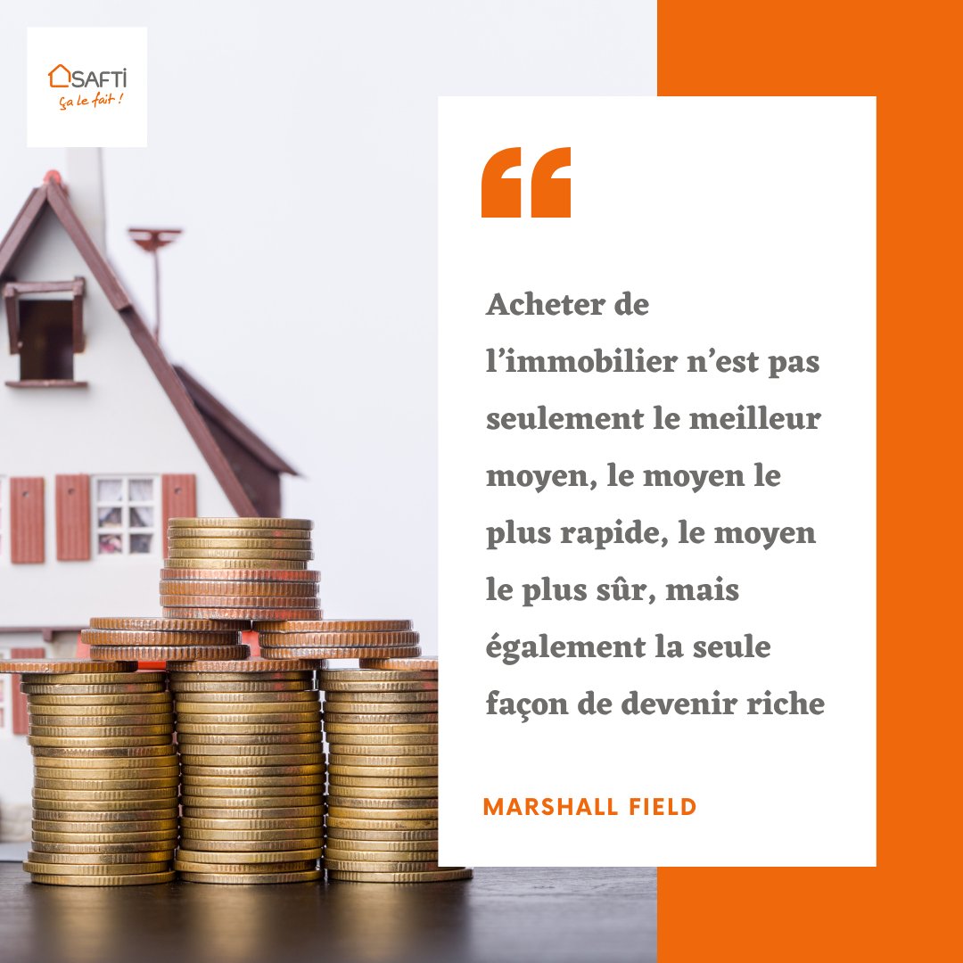 📣 La citation du jour : 

'Acheter de l’immobilier n’est pas seulement le meilleur moyen, le moyen le plus rapide, le moyen le plus sûr, mais également la seule façon de devenir riche' 

#immobilier #citation #motivation #inspiration #phrasedujour