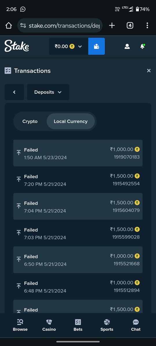 bittudhiru's tweet photo. @Stake @Paytm I deposited 1000 INR on 23 may 2024 , the amount was debited from my account but not credited in the wallet I attached SS https://t.co/O4aeXEzSbg