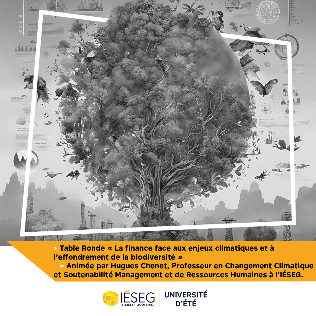 IESEGCareer's tweet photo. [📢☀️ UNIVERSITÉ D’ÉTÉ IÉSEG ☀️📢]
Rejoignez-nous pour une table ronde sur "La finance face aux enjeux #climatiques et à l’effondrement de la #biodiversité", animée par #HuguesChenet le vendredi 28 juin 2024, à @IESEG  Paris-La Défense🌎.

 👉 https://t.co/YnwONExFOS https://t.co/Pyxc3Ul6U1