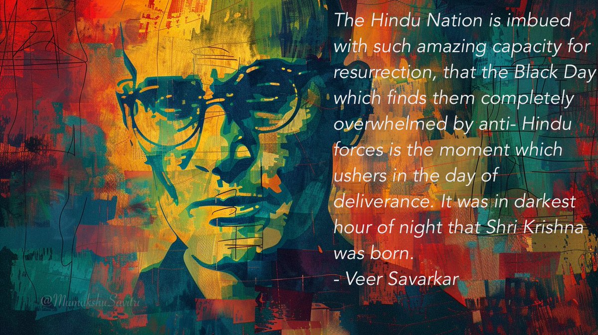 A colossus like Swatantrya Veer Savarkar comes only once in many centuries. Naman to this incomparable visionary & patriot of Bharat who reminded Hindus to regain the true nature of our timeless identity.