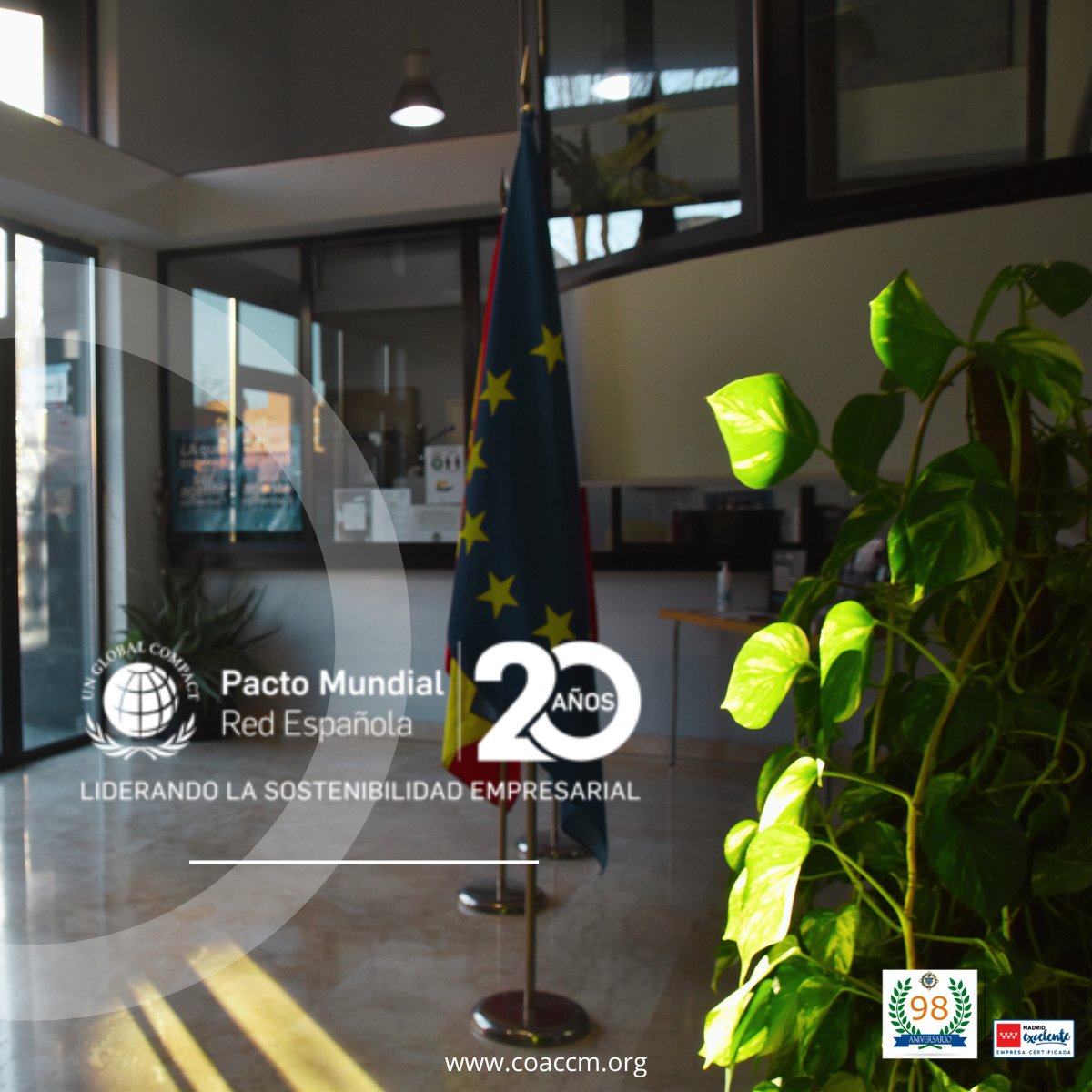 .@PactoMundial de @ONU_es celebra #20AñosdePacto liderando la #SostenibilidadEmpresarial
@COACCMadrid se suma a este aniversario reafirmando nuestro #CompromisoSostenible y trabajando para un futuro sostenible