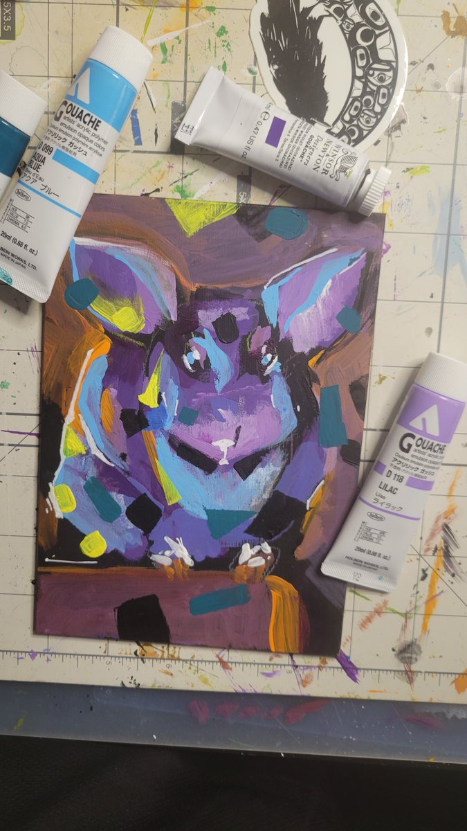 Tried painting a chinchilla