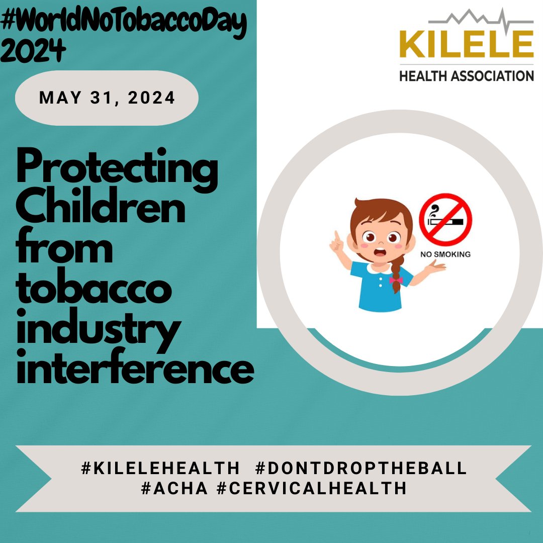 Children deserve a future free from the harmful influence of tobacco!! 🌟 Let's stand together and advocate for strict regulations to keep them safe from the dangers tobacco consumption can bring. 🚭💪 @AmericanCancer @CRUK_Policy @Merck #WorldNoTobaccoDay2024 #KILELEHealth #ACHA