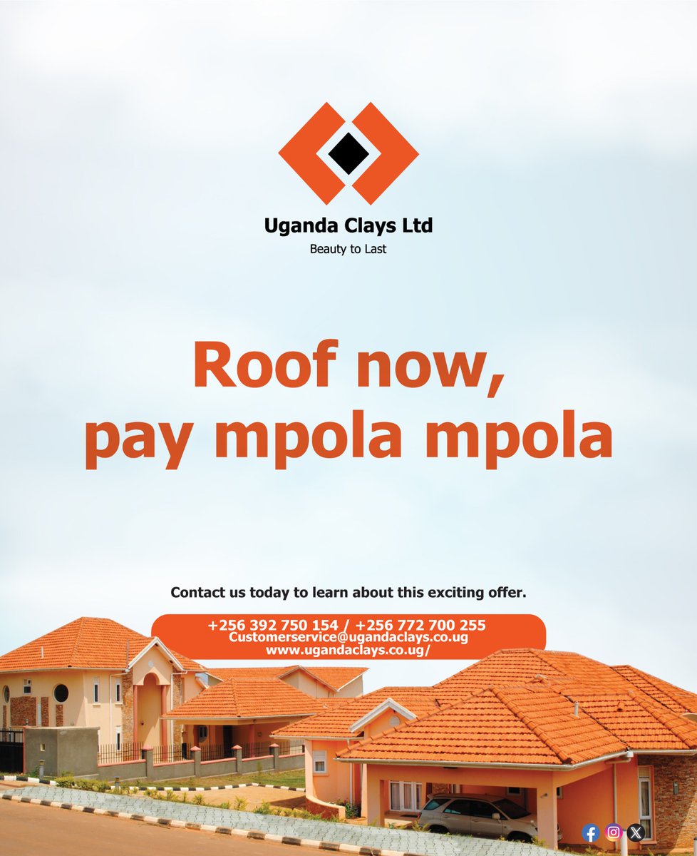 ugandaclays's tweet photo. Don't let budget constraints hold you back from securing the roof of your dreams. Contact us today to learn more about our credit purchase scheme. https://t.co/21gyayMcE6