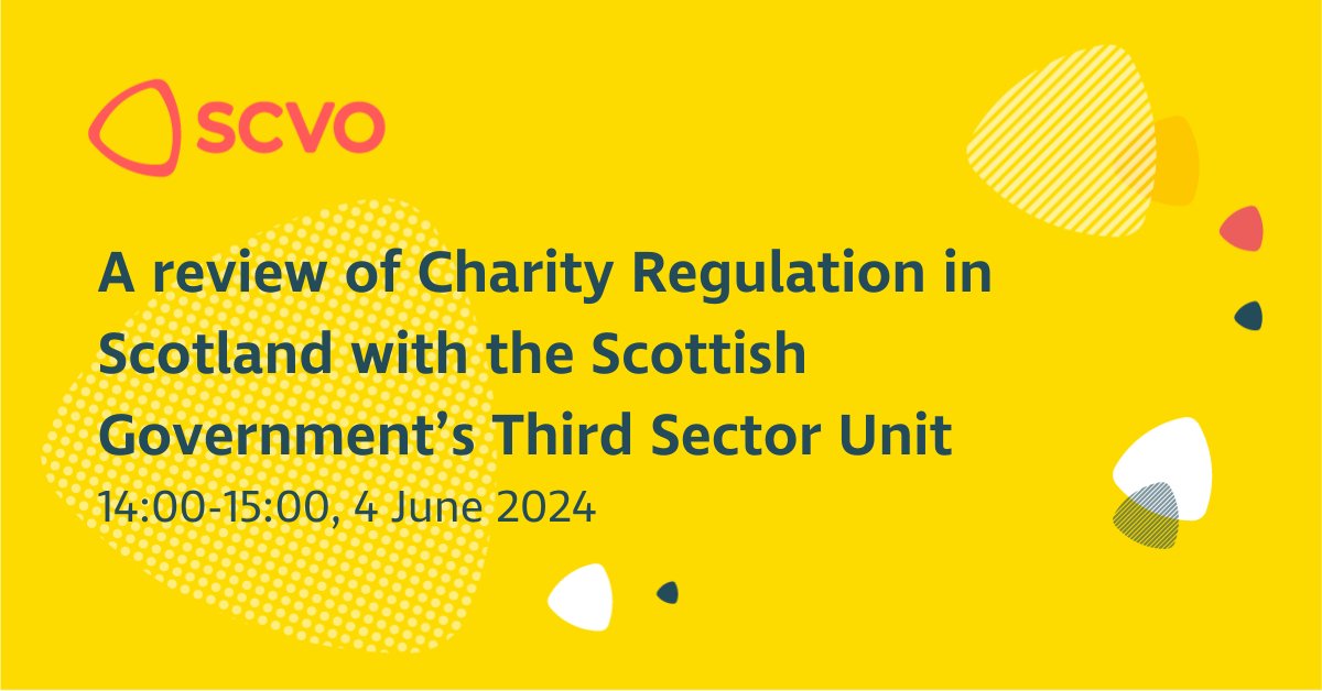 In this session we will be joined by the Scottish Government’s Third Sector Unit (TSU) team.

The presentation will give an overview of the current consultation, why it has come about and what it hopes to achieve.

Book here ➡️ buff.ly/4auKNOK