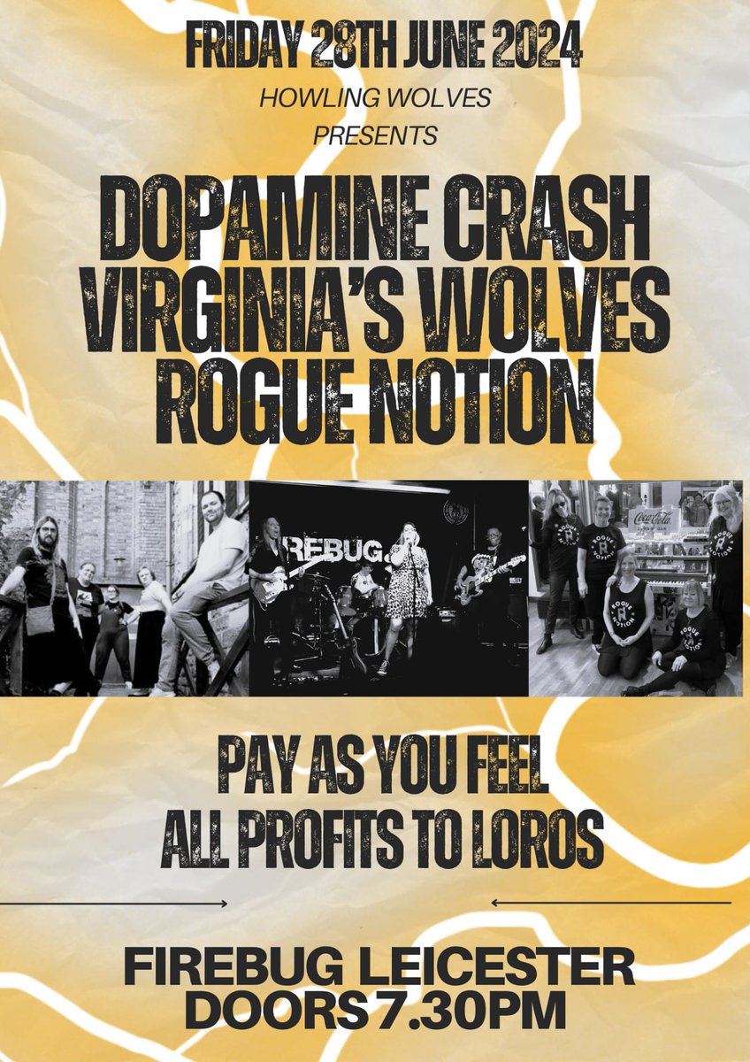 Next gig! @FirebugBar with the fabulous @Dopamine_Crash and Rogue Notion! #leicestergigs