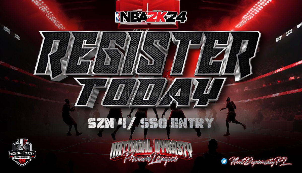 NatDynastyPL's tweet image. NDPL CROSS-PLAY SZN 4 IS HERE!! 🎮
$50 Per Team Early Fee💰
Start Date: May 31st ( had to push start date back)👀
@WalkOnWarriors @2kDiscord @2KFreeAgency  @iNetworkSports  @iNetworkEsports @youFamousEnough #2kfreeagent #2KCommunity #2k24 #proam #2k #NBA2K24 @2kProAmENews #2K24